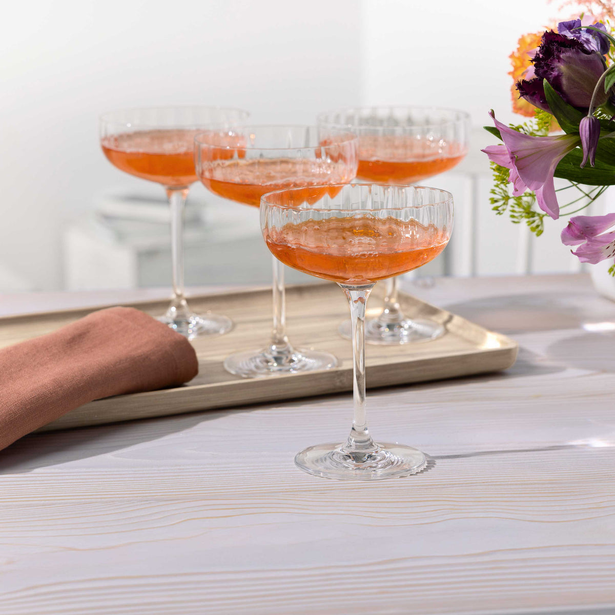 Rose Garden Champagne coupe glass