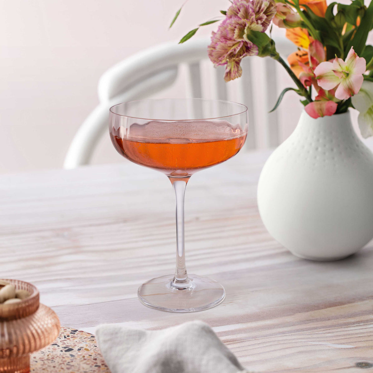 Rose Garden Champagne coupe glass